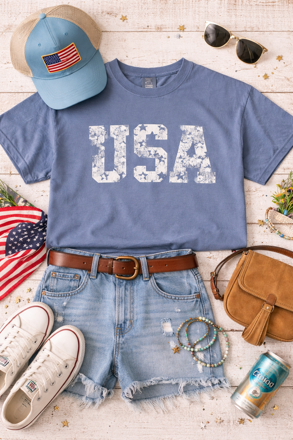 USA Stars Graphic T-Shirt