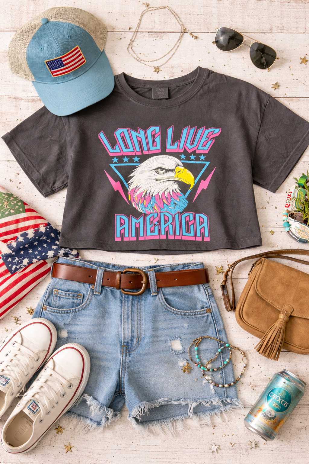 Long Live America Crop T