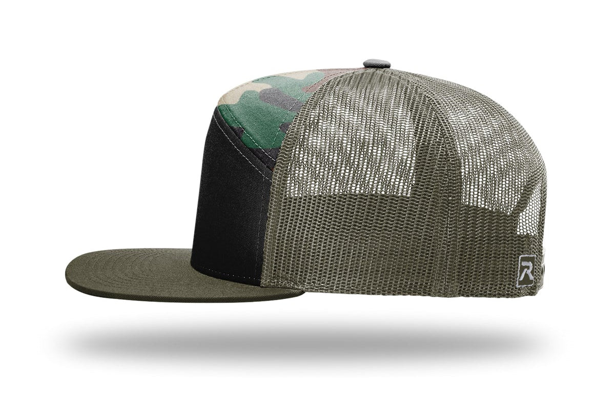 Richardson 168 Seven-Panel Flat Bill Trucker Hat