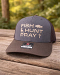 Fish Hunt Pray Trucker Hat – Outdoor Lifestyle Snapback | Hunting Fishing Cap